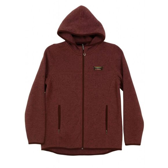 L L bean womens small full zip sweater jacket fleece plum wine - Picture 1 of 8